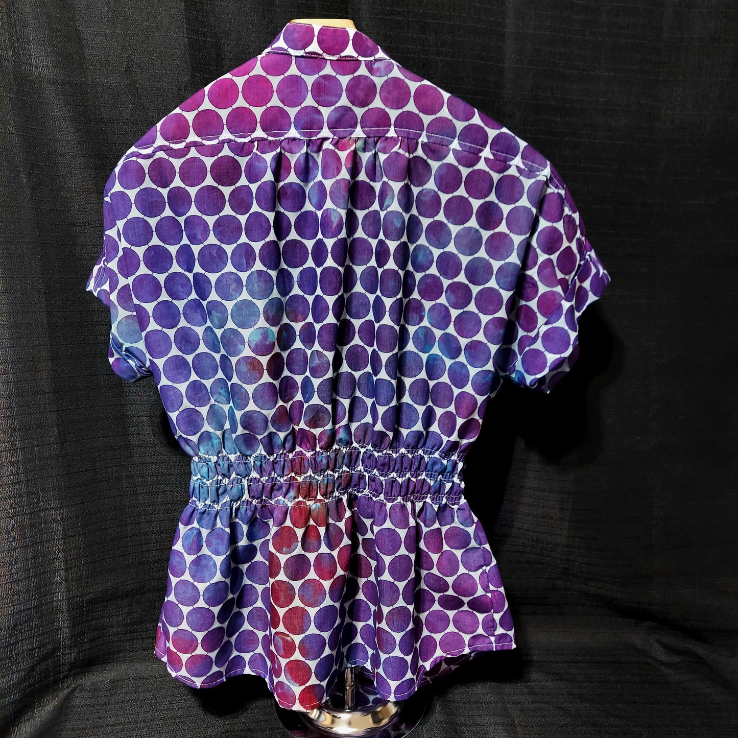 Polka Dot Blouse - Women's Medium - Mindbender / Bordeaux