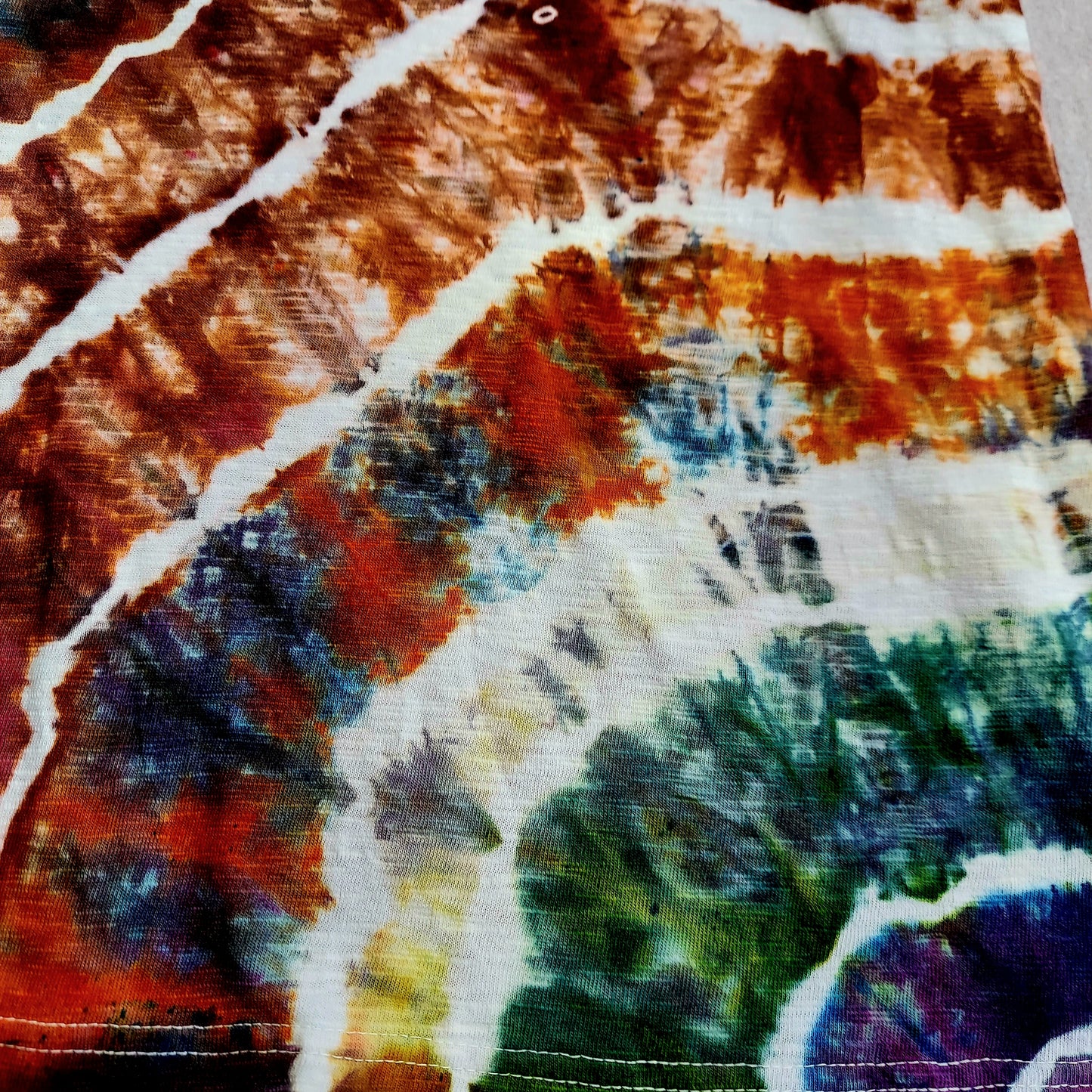 Short Sleeved Henley - Women's XL - Geode, Jewel Rainbow