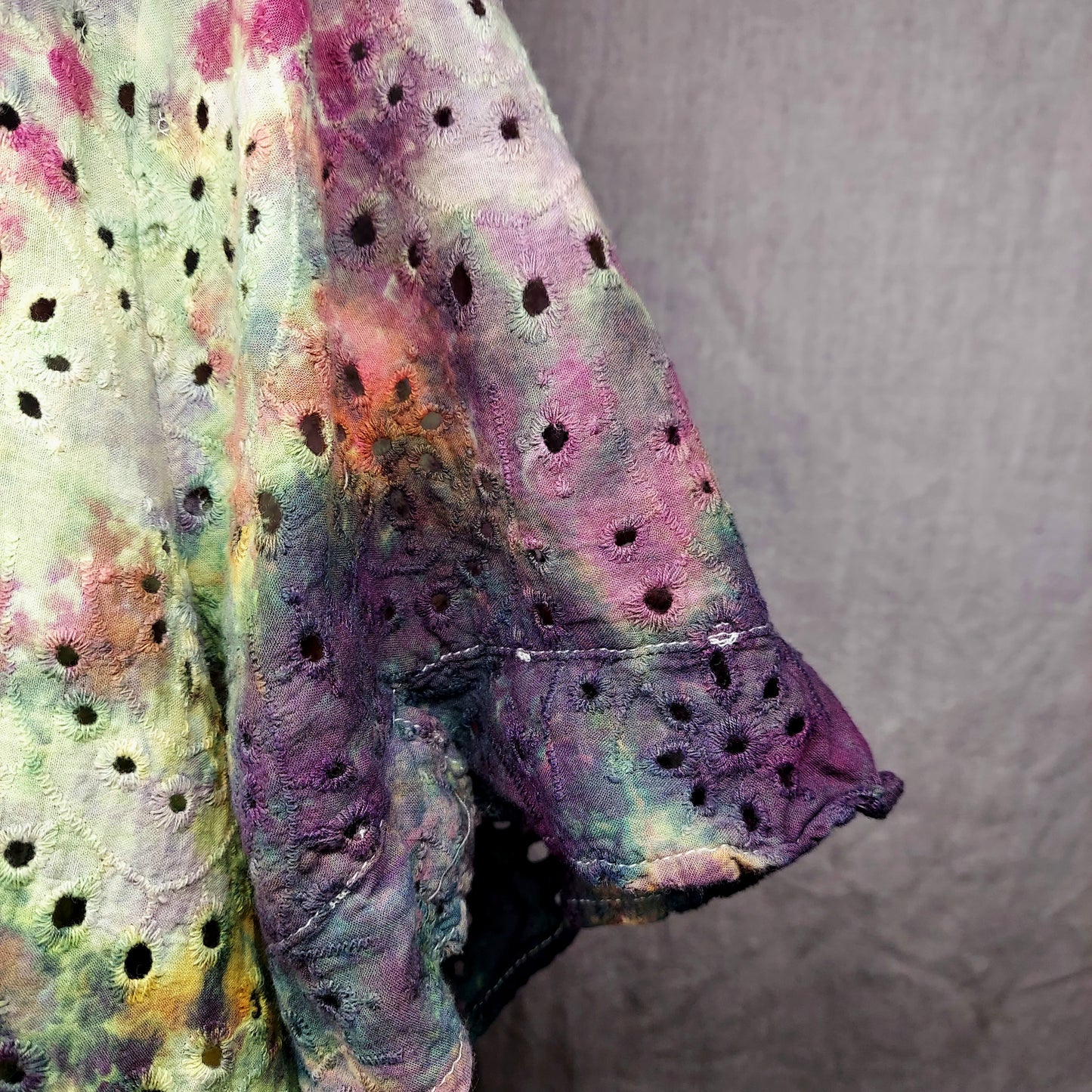 Lace Button-Up Shirt - Women's 3XL - Swampy Purple