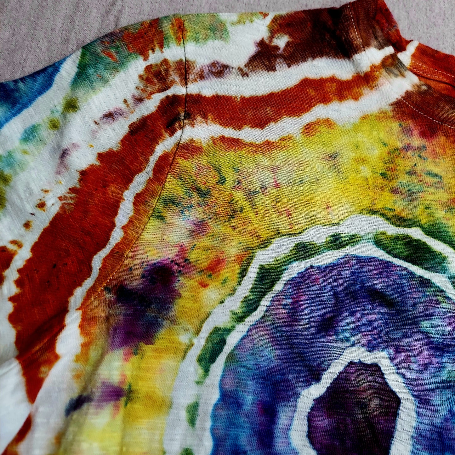 Short Sleeved Henley - Women's XL - Geode, Jewel Rainbow