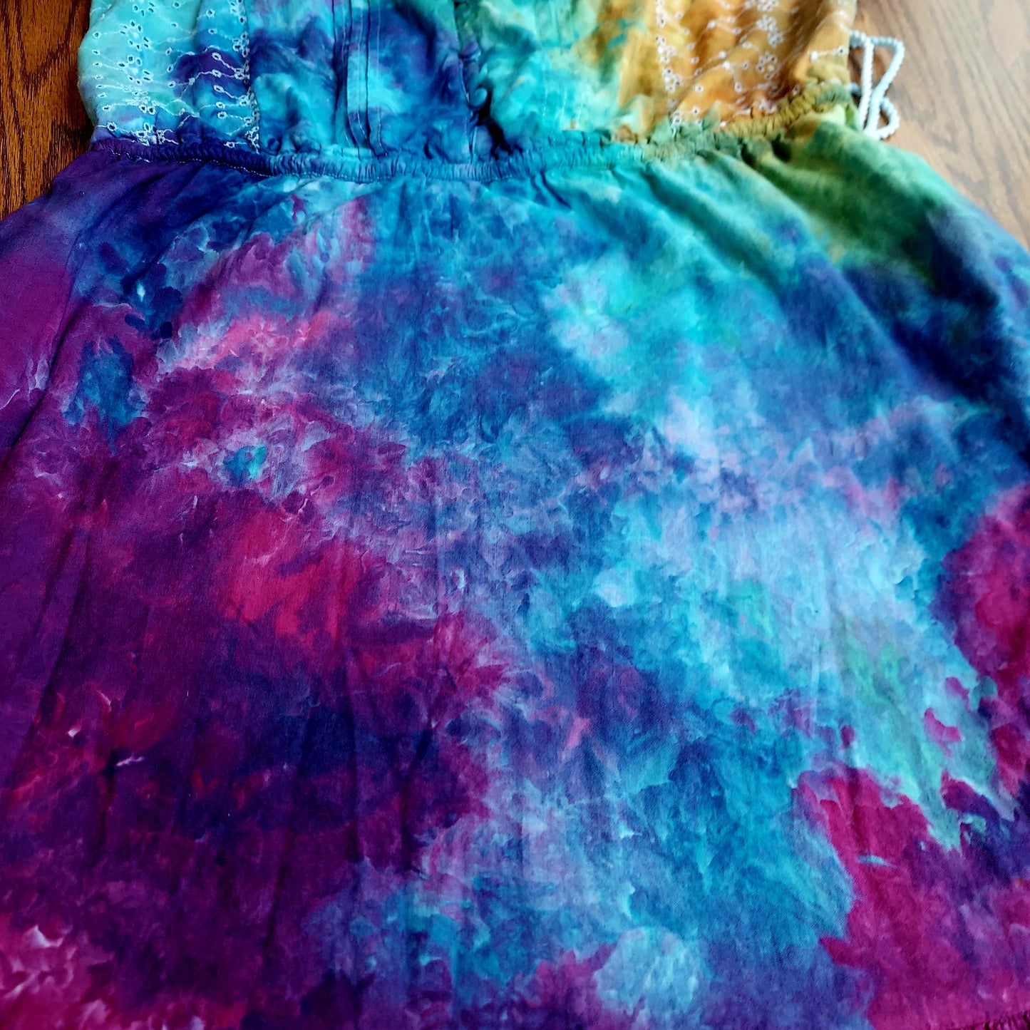 Rainbow Sundress with Drawstrings and Pockets - Women's Medium - Scrunch