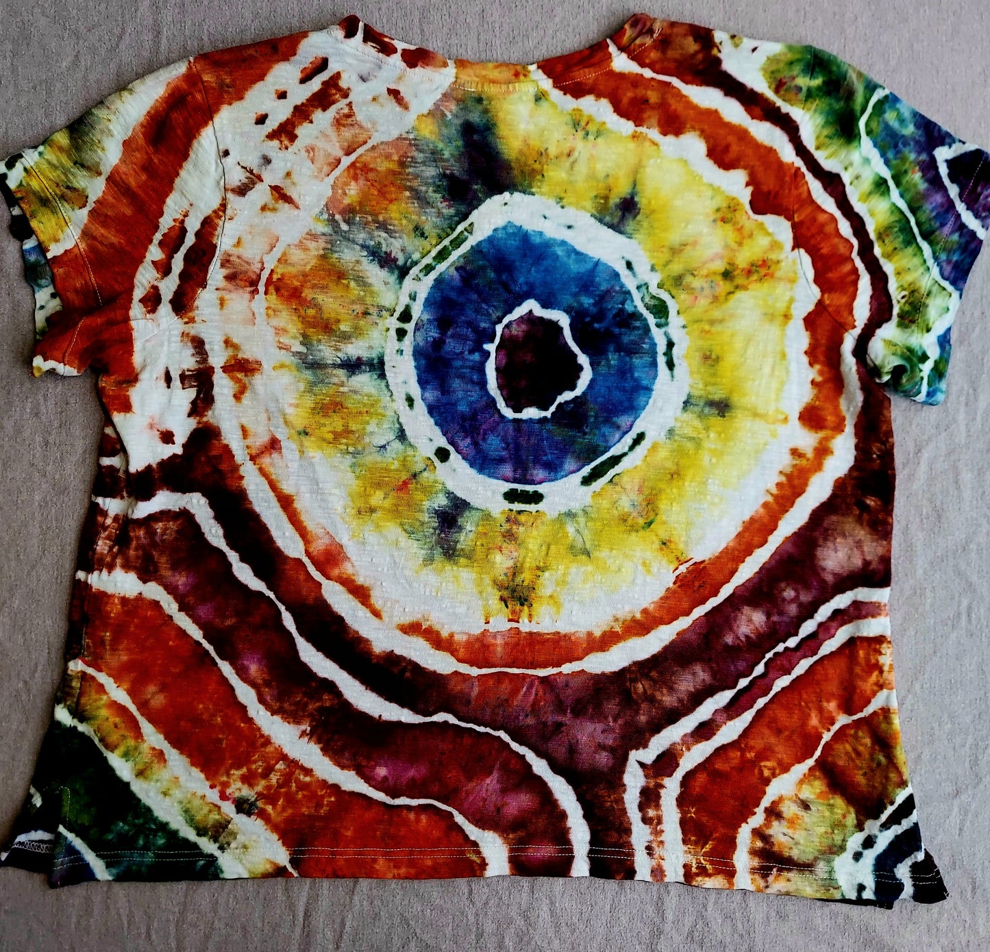 Short Sleeved Henley - Women's XL - Geode, Jewel Rainbow