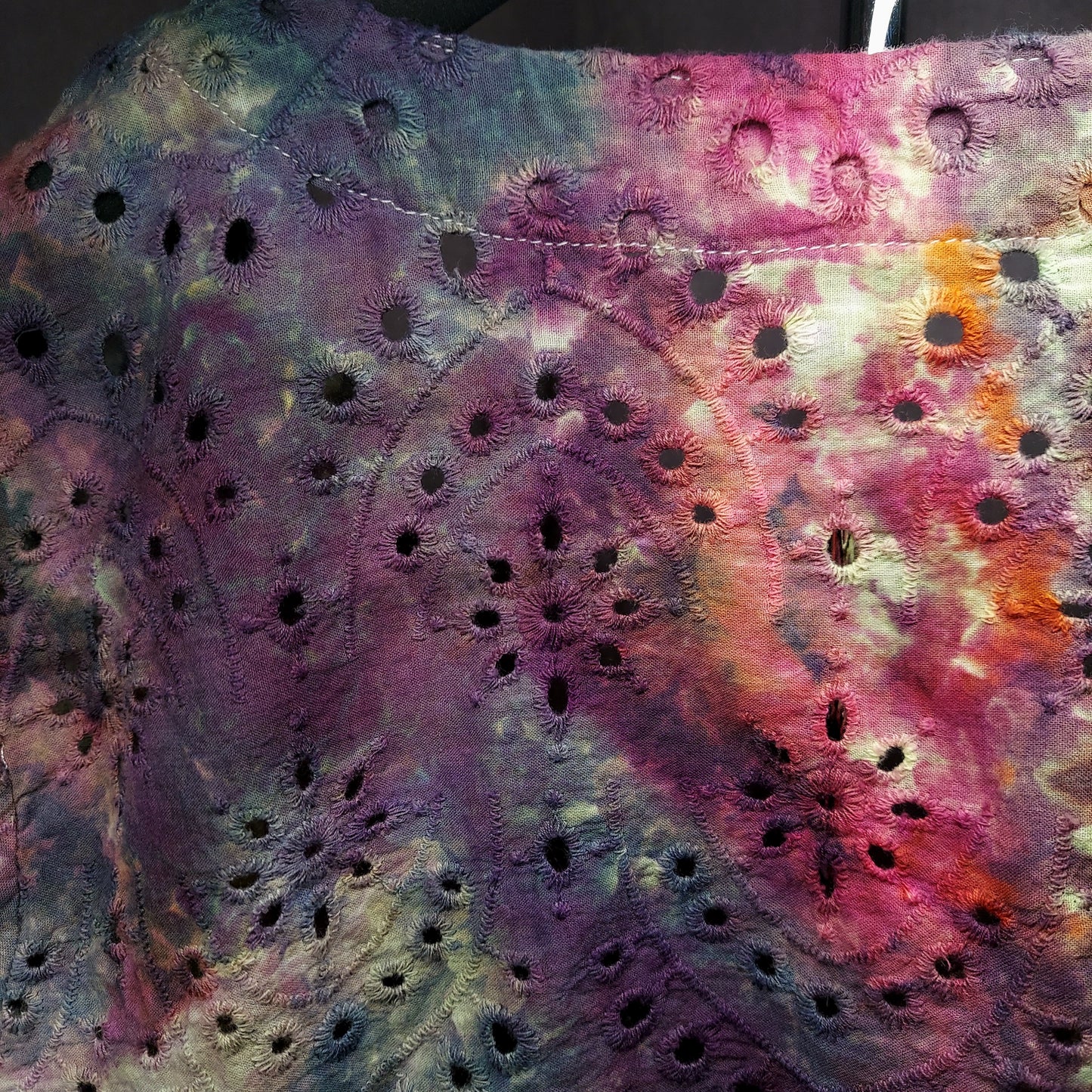 Lace Button-Up Shirt - Women's 3XL - Swampy Purple