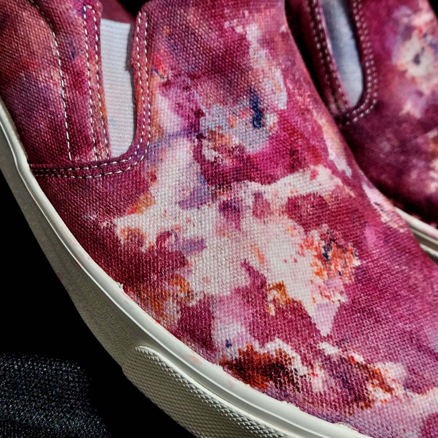 Canvas Shoes - Unisex, Slip-On - Bordeaux Red