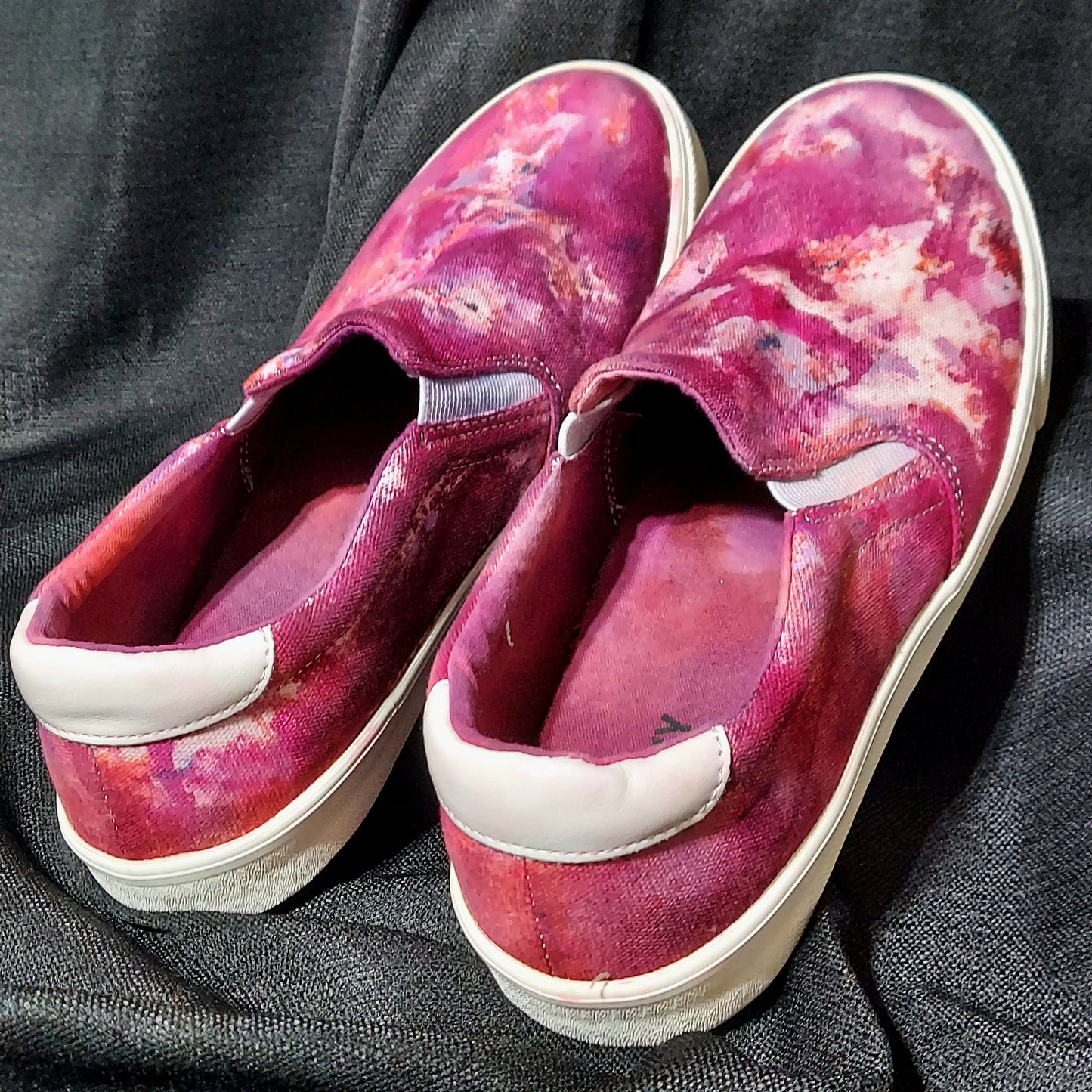 Canvas Shoes - Unisex, Slip-On - Bordeaux Red