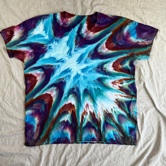 V-Neck T-Shirt - Unisex 2XL - Psychedelic Roll, Blue Dream