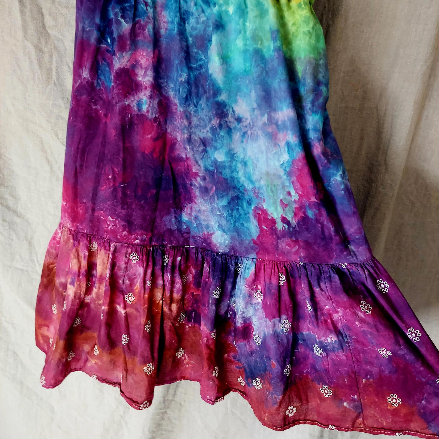Rainbow Sundress with Drawstrings and Pockets - Women's Medium - Scrunch